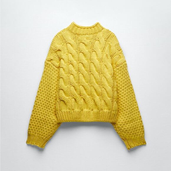 ZARA BLOGGER FAVORITE CABLE KNIT SWEATER - Picture 12 of 16